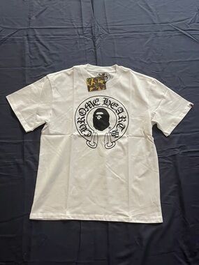 Chrome Hearts White T-Shirt with Black Graphic Logo